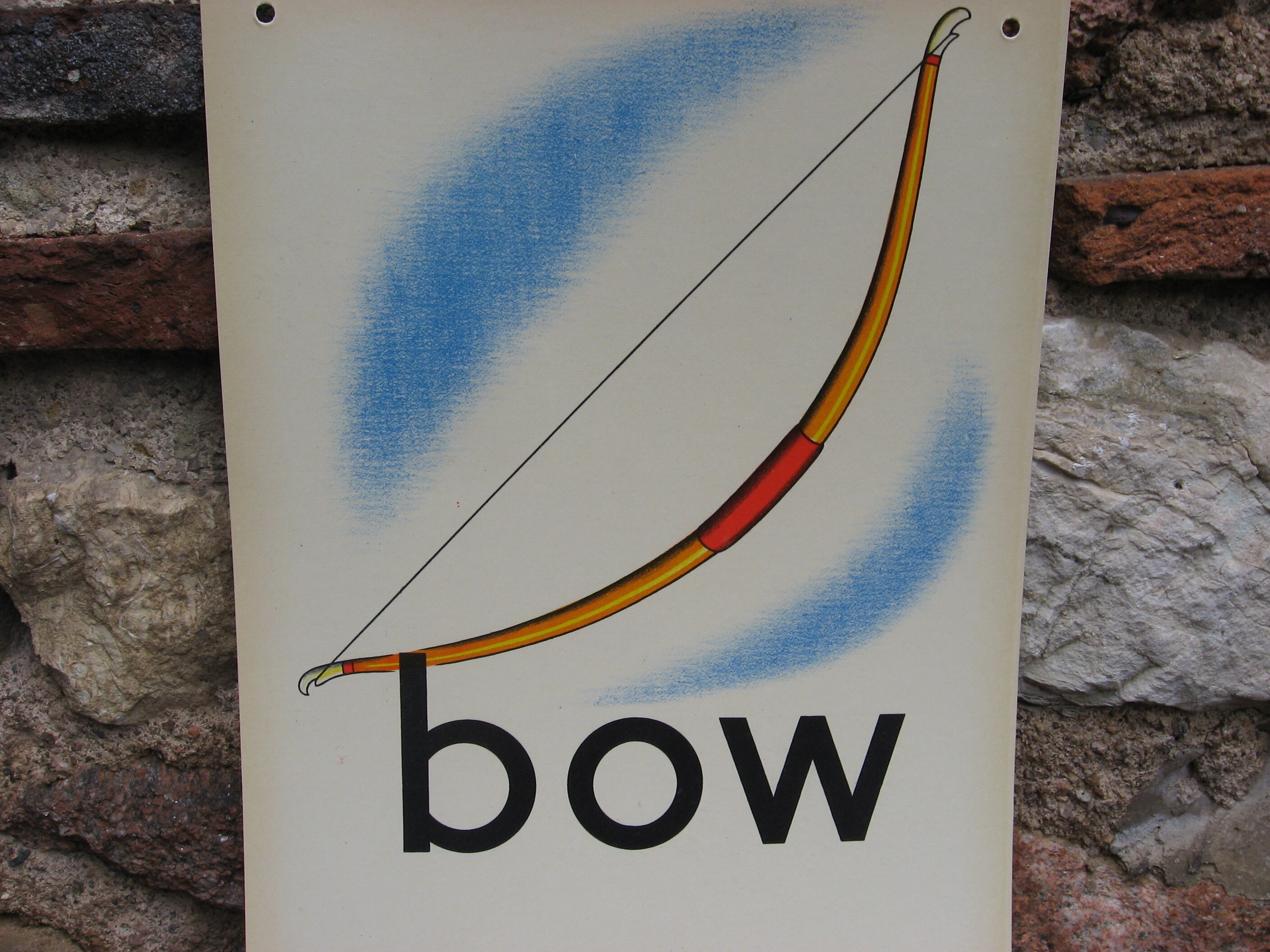 Affiche Archery Bow Des Années 1960 avec Mots d'apprentissage de La Langue Anglaise. Accrochage Mura