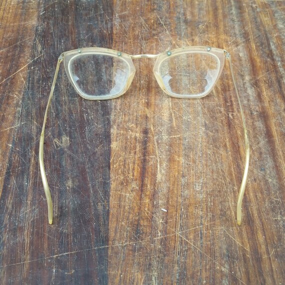 1940s FRENCH READING GLASSES, gold plated vintage bro… Gem