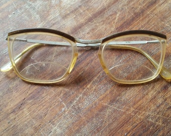 GAFAS VINTAGE FRANCESAS DE LOS AÑOS 40 PARA UN ASPECTO GENIAL. Gafas de lectura bifocales de línea de cejas para damas con lentes superiores sin prescripción médica.