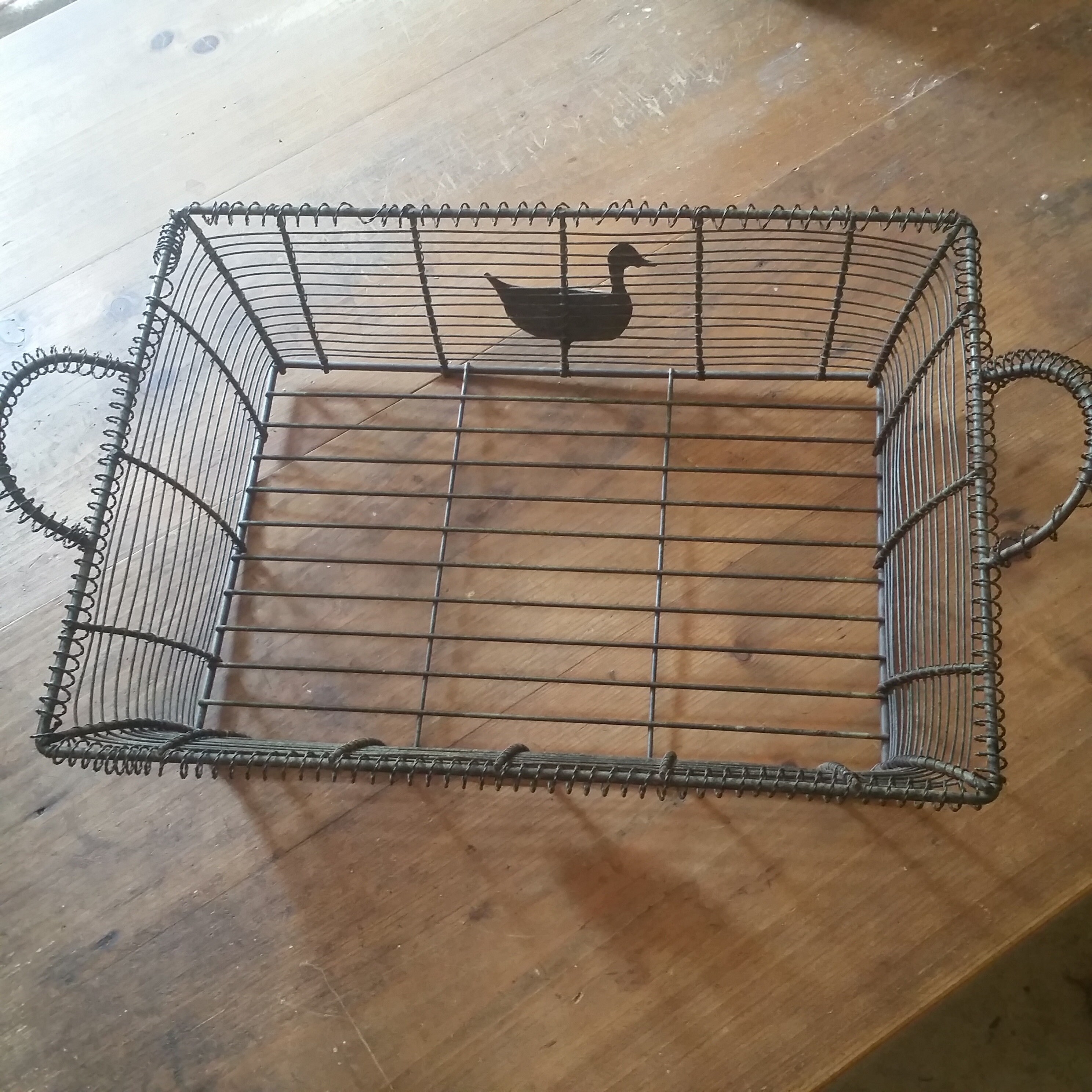 Panier Pays Français Vintage avec Design Canard. Grande Décoration et Rangement de Style Cottage Rec