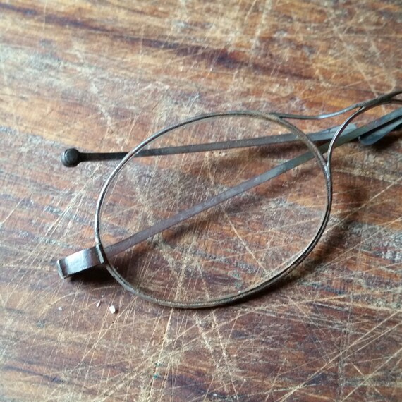 Antique FRENCH READING EYEGLASSES with hinged arms, o… Gem