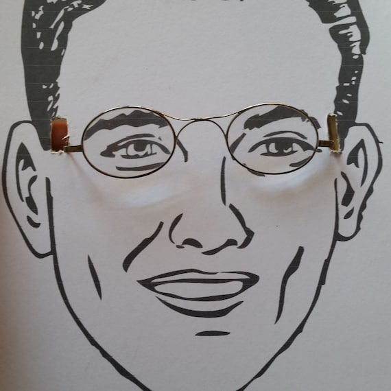 Antique FRENCH READING EYEGLASSES with hinged arms, o… Gem