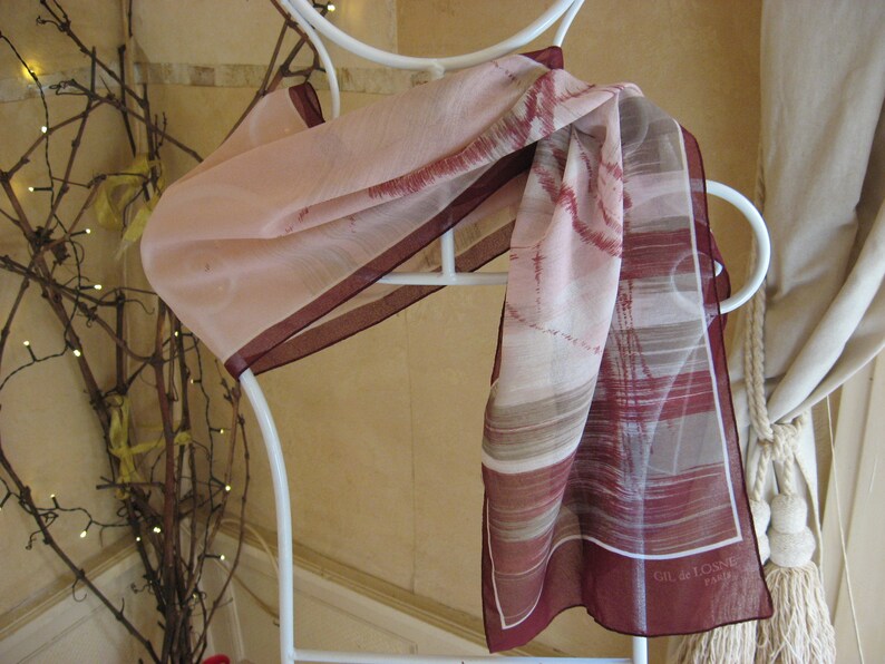 Foulard Carré Vintage Baroque Années 80 Gil De Losne Paris | Occasion état 9/10
