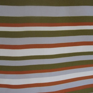 1970s EARTH TONES SCARF in varying stripes. French vintage boho fashion in natural colors of olive, russet and grey. image 6