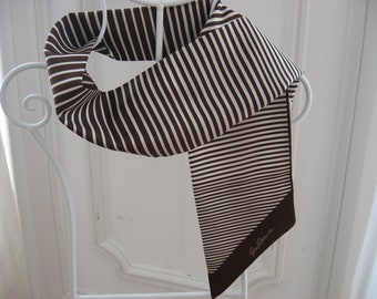 Vintage GIM RENOIR SCARF, Classic French retro style of varying stripes. Simple minimalist design, fun coat cravat..