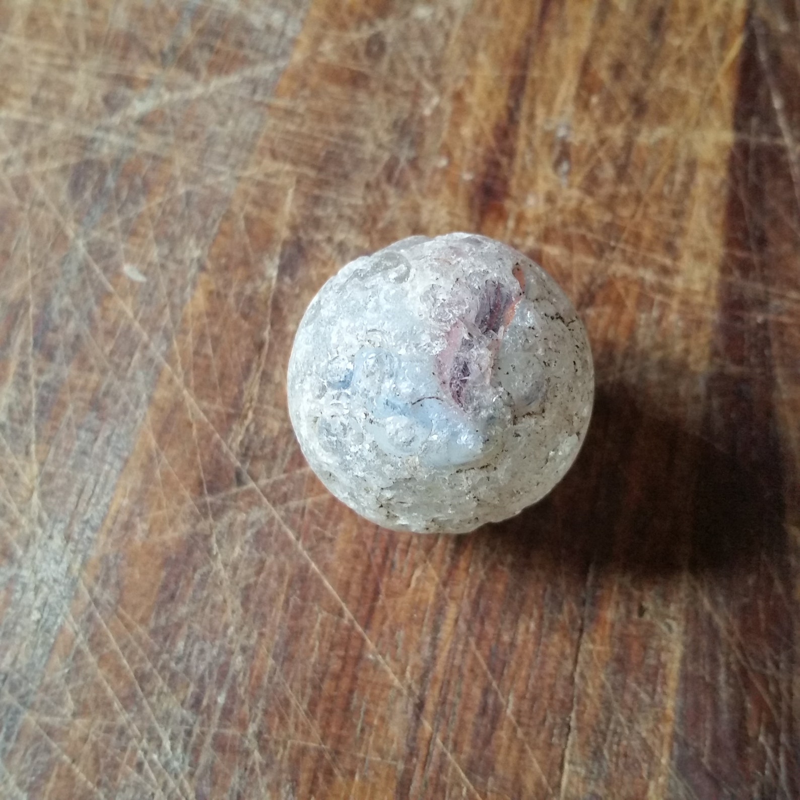 Antique ONION SKIN MARBLE Core of Red White and Blue Large Etsy