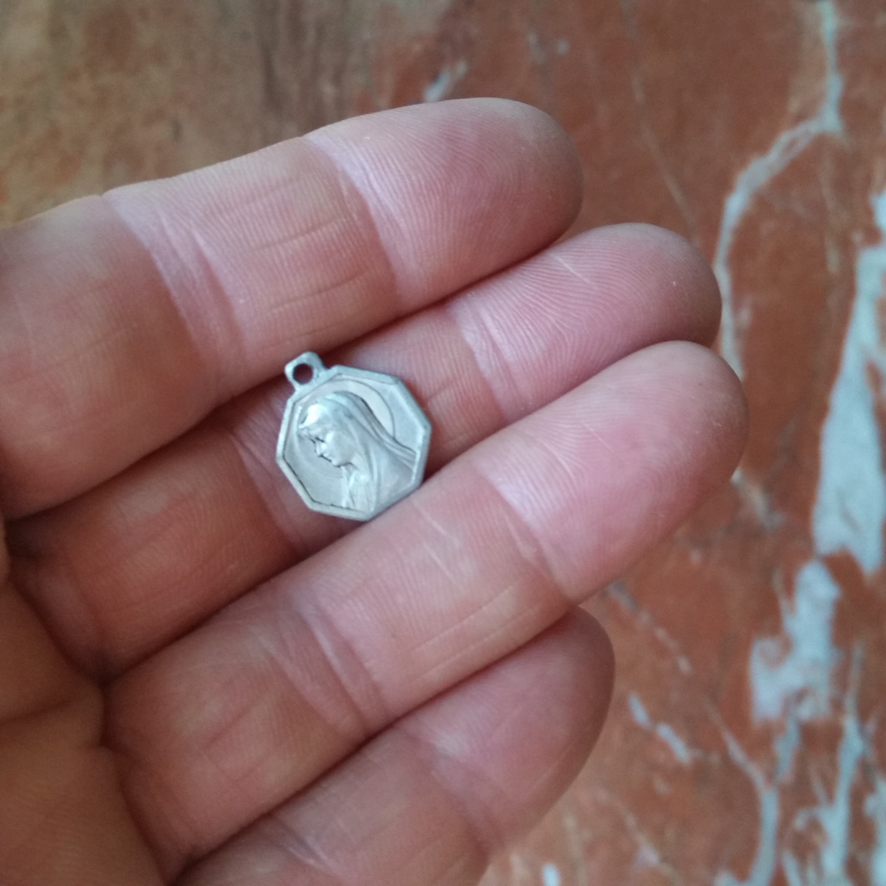 Vintage FRENCH VIRGIN MARY Charm and St Bernadette Soubirous, Our Lady ...