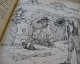 Vintage FARM LIFE BOOK set in Colonial America. Fun educational history for children with great pencil sketch illustrations.