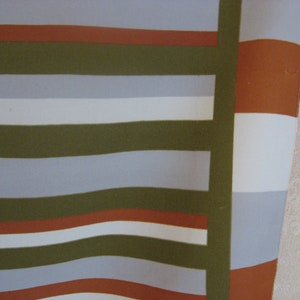 1970s EARTH TONES SCARF in varying stripes. French vintage boho fashion in natural colors of olive, russet and grey. image 7