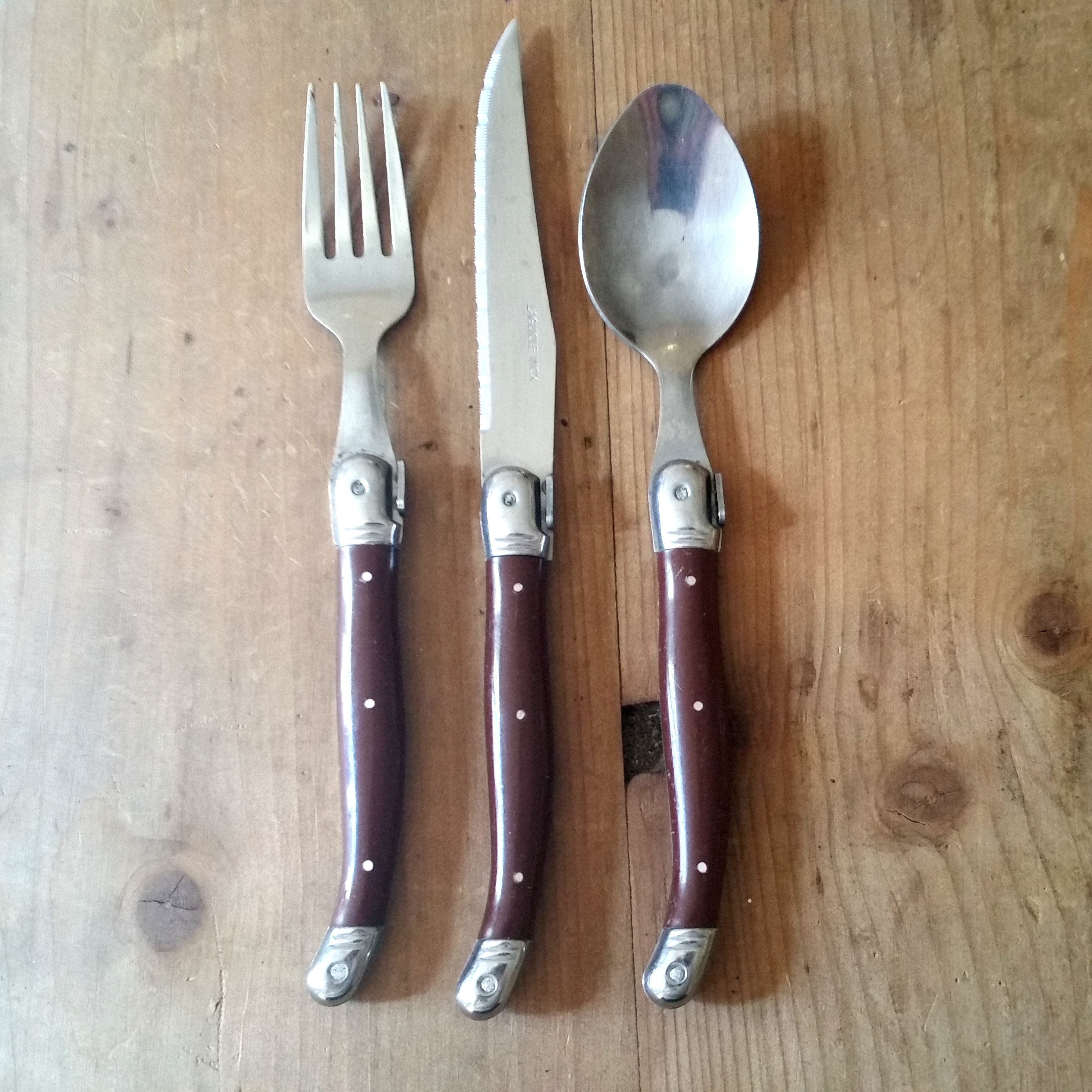Beschrijving Banket Productiecentrum Vintage LAGUIOLE FRANS BESTEK set van mes vork en lepel met - Etsy Nederland
