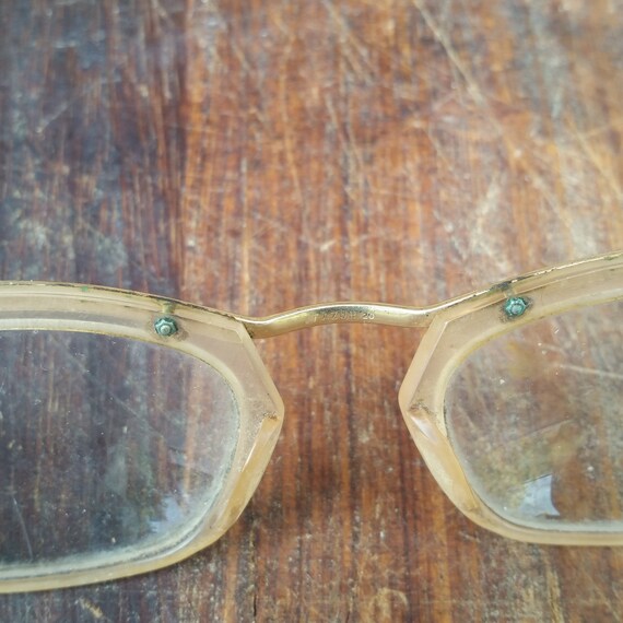 1940s FRENCH READING GLASSES, gold plated vintage bro… Gem