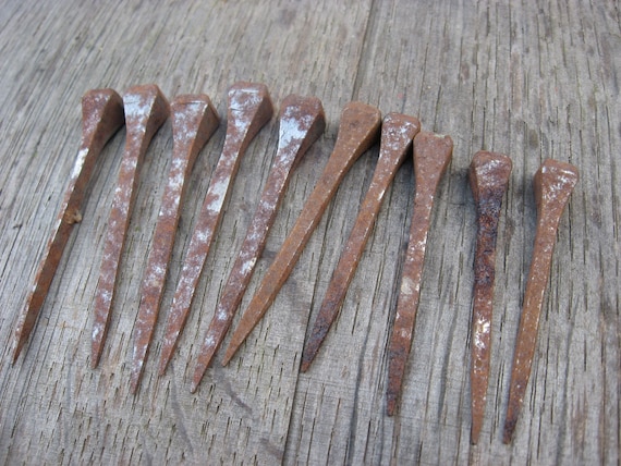 A Set of Five 2-2.5-in Antique Iron Square Head Nails Perfect for  Metaphysical and Spiritual Use - Etsy
