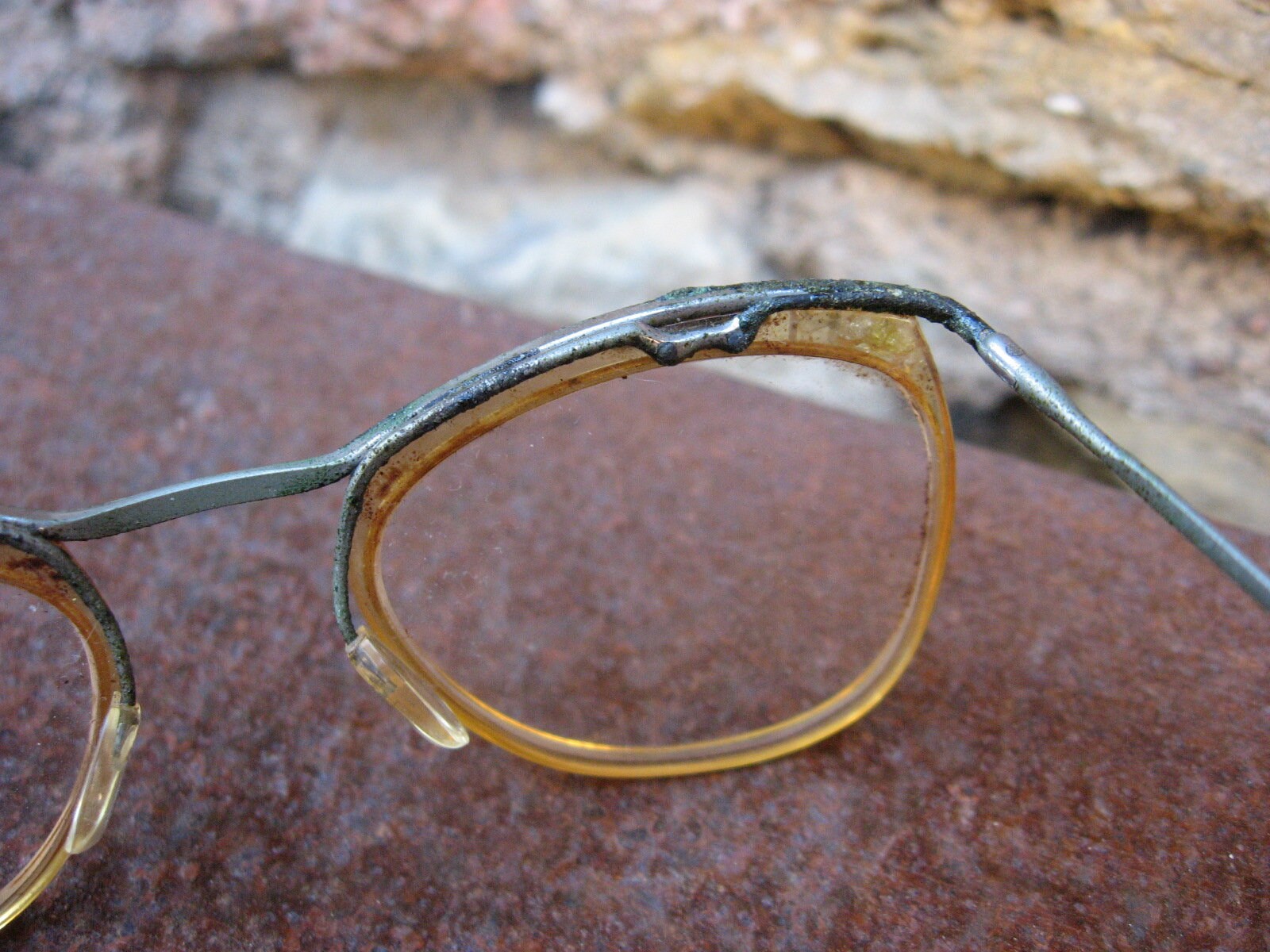 1950s VINTAGE FRENCH EYEGLASSES With Silver Metal Browline Mono 