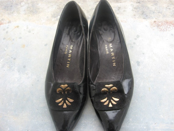 1950s JB MARTIN SHOES of black patent 