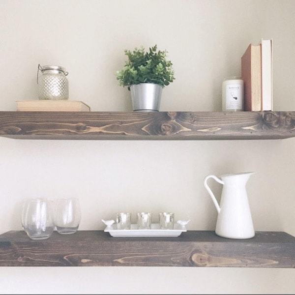 Floating Shelf | Wooden Shelf | Floating Shelves | Customizable Shelves | Kitchen Open Shelving | Wooden Wall Decor | Farmhouse Decor