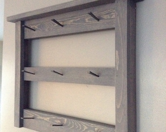 Coffee Cup Holder | Large Mug Rack | Coffee Bar | Coffee Cup Storage | Coffee Mug Rack | Kitchen Wall Decor | Coffee Cups | Kitchen Storage