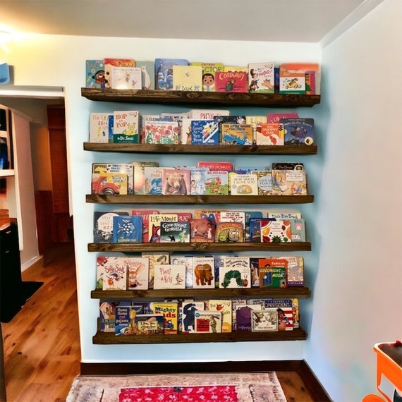 Book display shelf wall deals