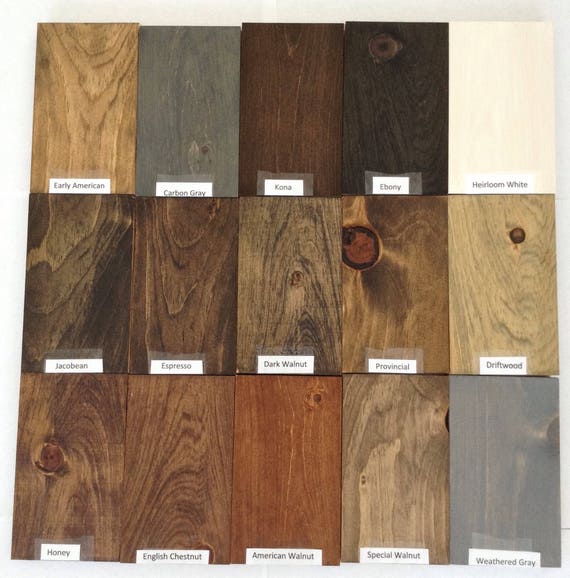 Wood Stain Chart