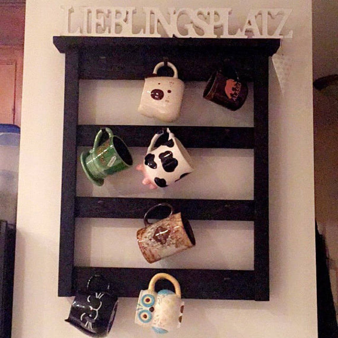 Coffee Cup Holder Large Mug Rack Coffee Bar Coffee Cup Etsy