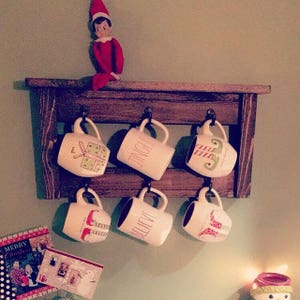 Farmhouse Mug Rack | Small Coffee Mug Rack | Small Cup Holder | Coffee ...