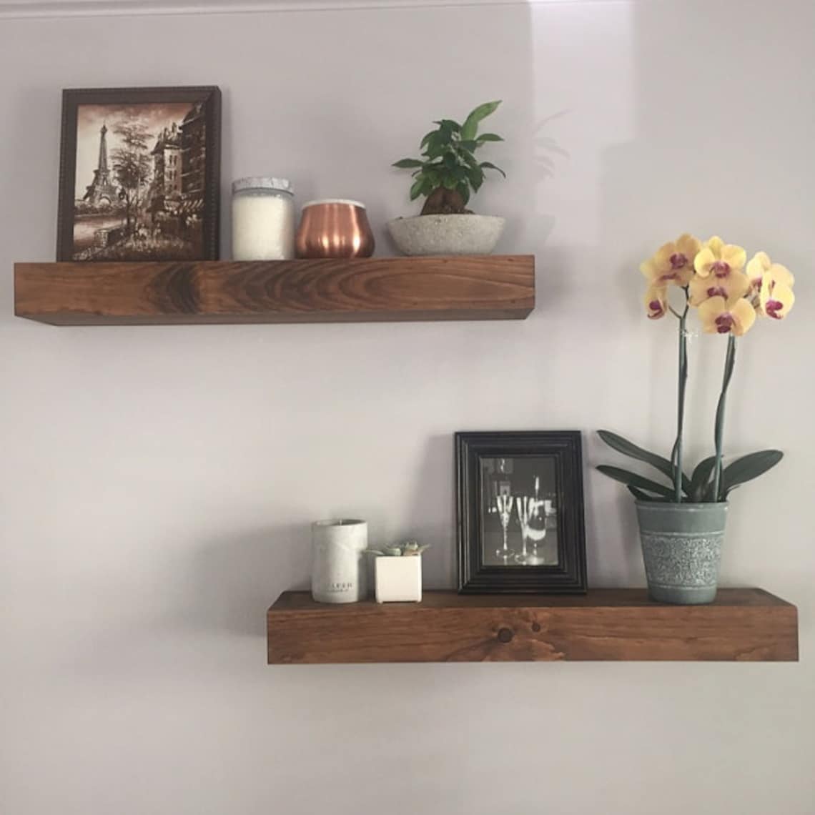 Floating Wood Shelves Bathroom Wall Shelf Ledge Shelf - Etsy