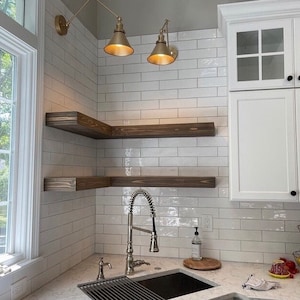 Floating Shelf | Wooden Shelf | Floating Shelves | Customizable Shelves | Kitchen Open Shelving | Wooden Wall Decor | Farmhouse Decor imagen 3