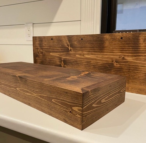 Solid Wood Floating Shelves. Thick Pine Floating Shelf. Bathroom Shelf. Ledge Shelf. Heavy Duty Wall Shelf. Kitchen Home Decor. Modern Shelf