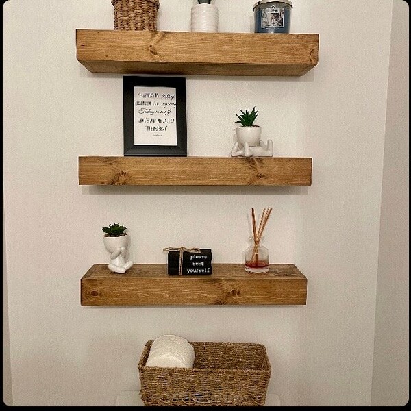Bathroom Wooden Shelves - Etsy