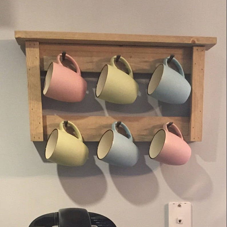 Farmhouse Mug Rack Small Coffee Mug Rack Small Cup Holder Coffee