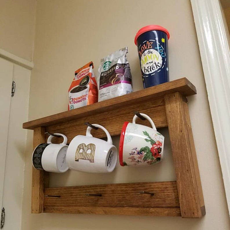 Farmhouse Mug Rack Small Coffee Mug Rack Small Cup Holder Etsy