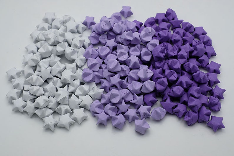 1st anniversary gift,mothers day gift Wishing Stars home decor 1000 Origami lucky stars Purple Shade 1cm Origami stars for jar
