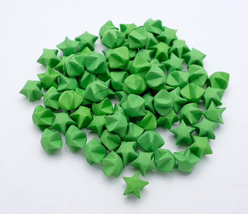 Home Lucky Stars Gift Jar Wedding 100 Origami Lucky Stars Green Tone