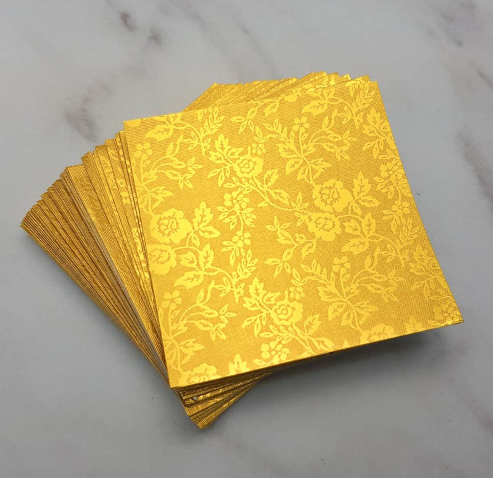 100 Gold Origami Paper Sheets Paper Pack Origami Paper Cranes Etsy