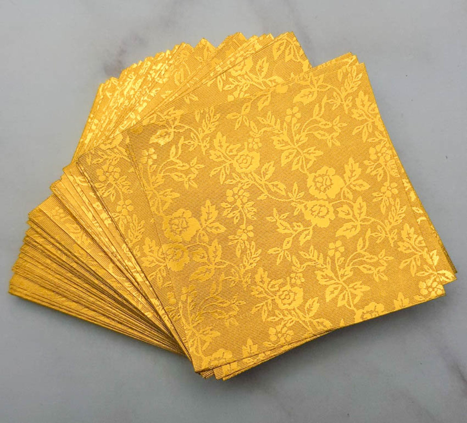 golden origami paper