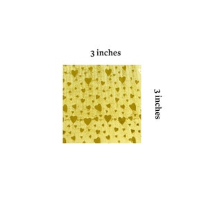 100 Gold Heart Origami Paper Sheets - 3x3 inches - for Folding Paper, Origami Cranes, Origami Decoration