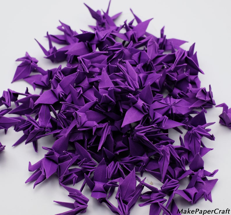 backdrop wedding decorate 100 Origami paper cranes 1.5 Light Purple Origami Cranes paper Crane for Wedding Gift