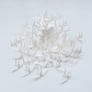 100 gru di carta origami per decorazioni da tavolo per matrimonio avorio 3 pollici - Arte giapponese fatta a mano, regalo per lui, Natale, anniversario