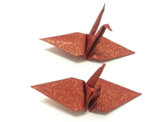 100 Origami Cranes Origami Paper Cranes 75cm 3 Red With Gold Pattern Origami Crane For Wedding Decoranniversary Gift Backdrop