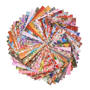 50 papier origami papier washi différents motifs impression japonaise 3 x 3 6 x 6 pour décoration de mariage origamipolly