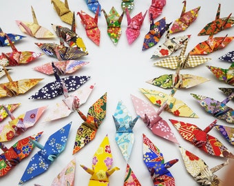 100 Origami paper crane Washi Paper Mixed patterns Origami crane Made of 3x3 inch Japanese Print Chiyogami Paper Art Ornament  Decoration