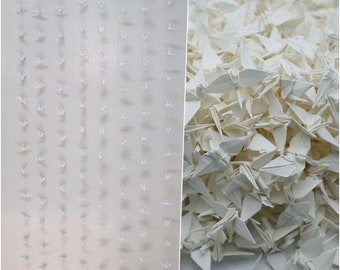 Ghirlanda di origami a forma di gru, 10 fili, 250 pezzi, color avorio, piccola gru di carta origami da 1,5 pollici su filo per decorazioni nuziali, sfondo, ghirlanda origami