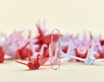 1000 Origami Paper Crane Wedding Decor Pink Red 1.5 inches- Handmade Japanese Art, Home Decor, Unique Patterns, Perfect for Anniversary Gift