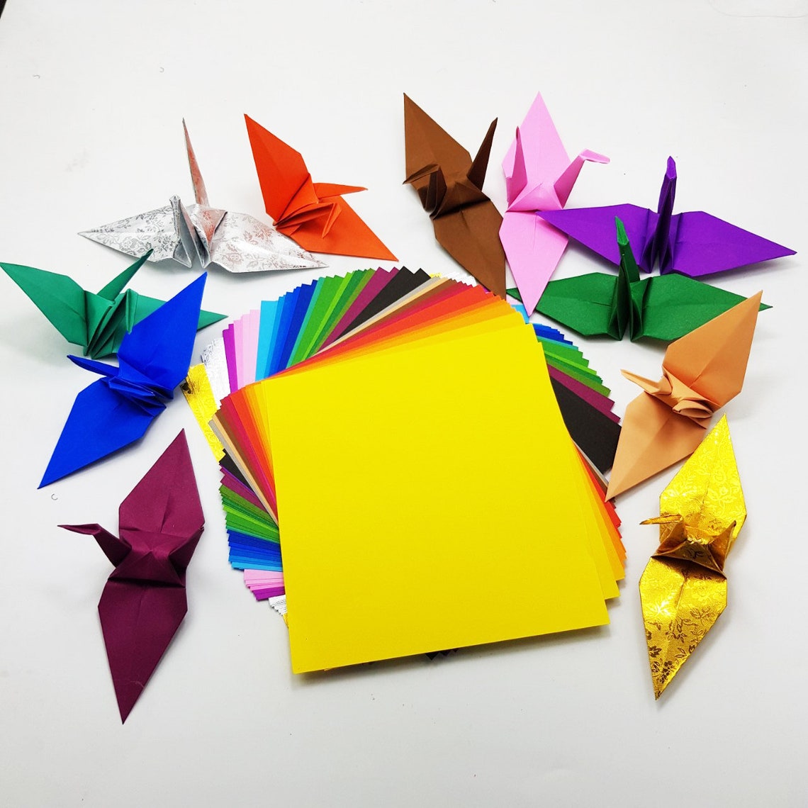 Origami Paper Sheets Choose your own color Paper craft for | Etsy