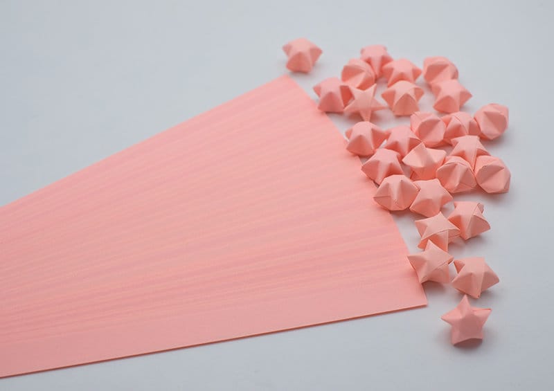 Gift 1000 Origami Lucky Star Pink Rose NO.E Jar Home Wedding