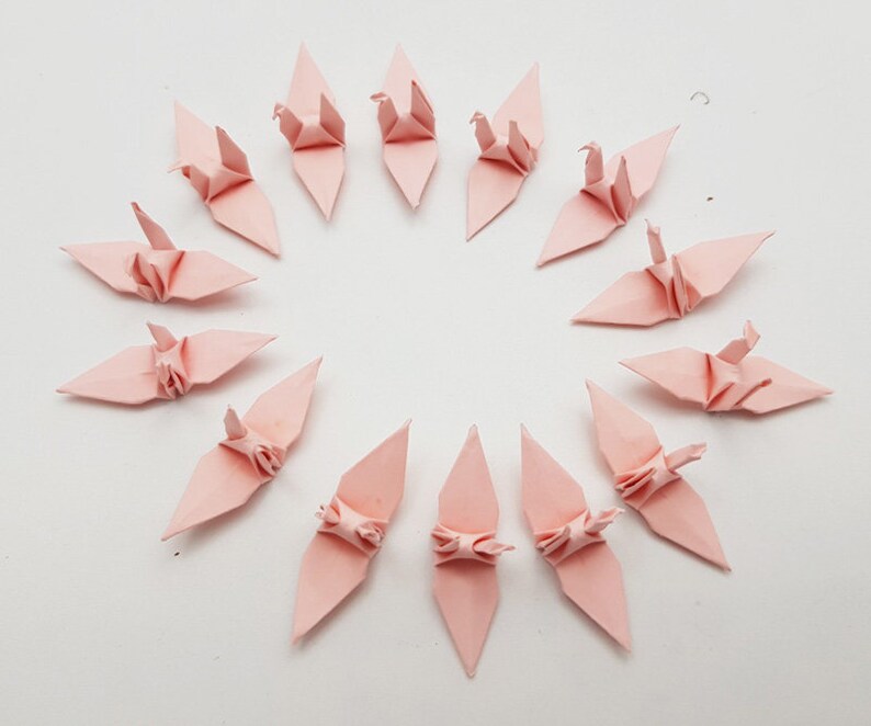 1000 Origami Paper Crane Rose Pink Origami Cranes Small 3.81 Etsy