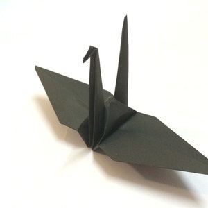 100 Origami Paper Crane Black Japanese Decor - Handmade Wedding Art, Valentine&#39;s Day Gift, Home Decor, Table Decor