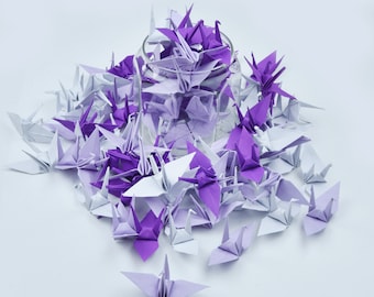 1000 Origami Paper Crane for Table Decor Purple 3 inches - Handmade Japanese Art, Wedding Gift, Anniversary, Christmas Gift