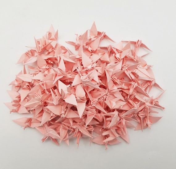 1000 Origami paper cranes 1.5 Pink Handmade folded Origami paper Crane Christmas Wedding Decoration 