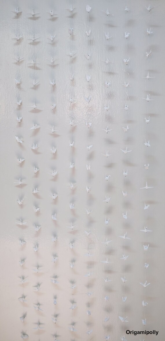 10Strings 5.9 Big Size Premade Wit Origami Papier Kraan Slingers Voor Rustieke Bruiloft Decoraties Origami Kranen Gevouwen Vogel Streamers Voor Kinderen Party Decor Vrede Duif Geluk