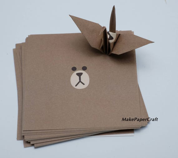 Origami Paper Sheets Brown Bear Paper Pack Size 9 X 9 Cm 48 50 Sheets Origami Paper Craneorigamipolly